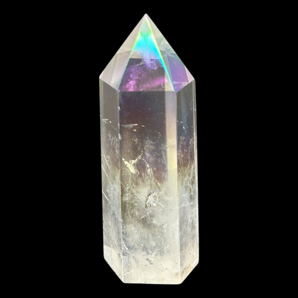 Aura Clear Quartz Point Tower Obelisk Crystal Wand Size Small: 3" - 3.2" Tall - Picture 9 of 16